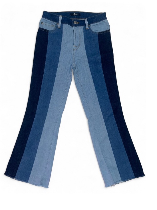 7 For All Mankind Denim - 7 For All Mankind Patched Ali Crop Flare Jeans
